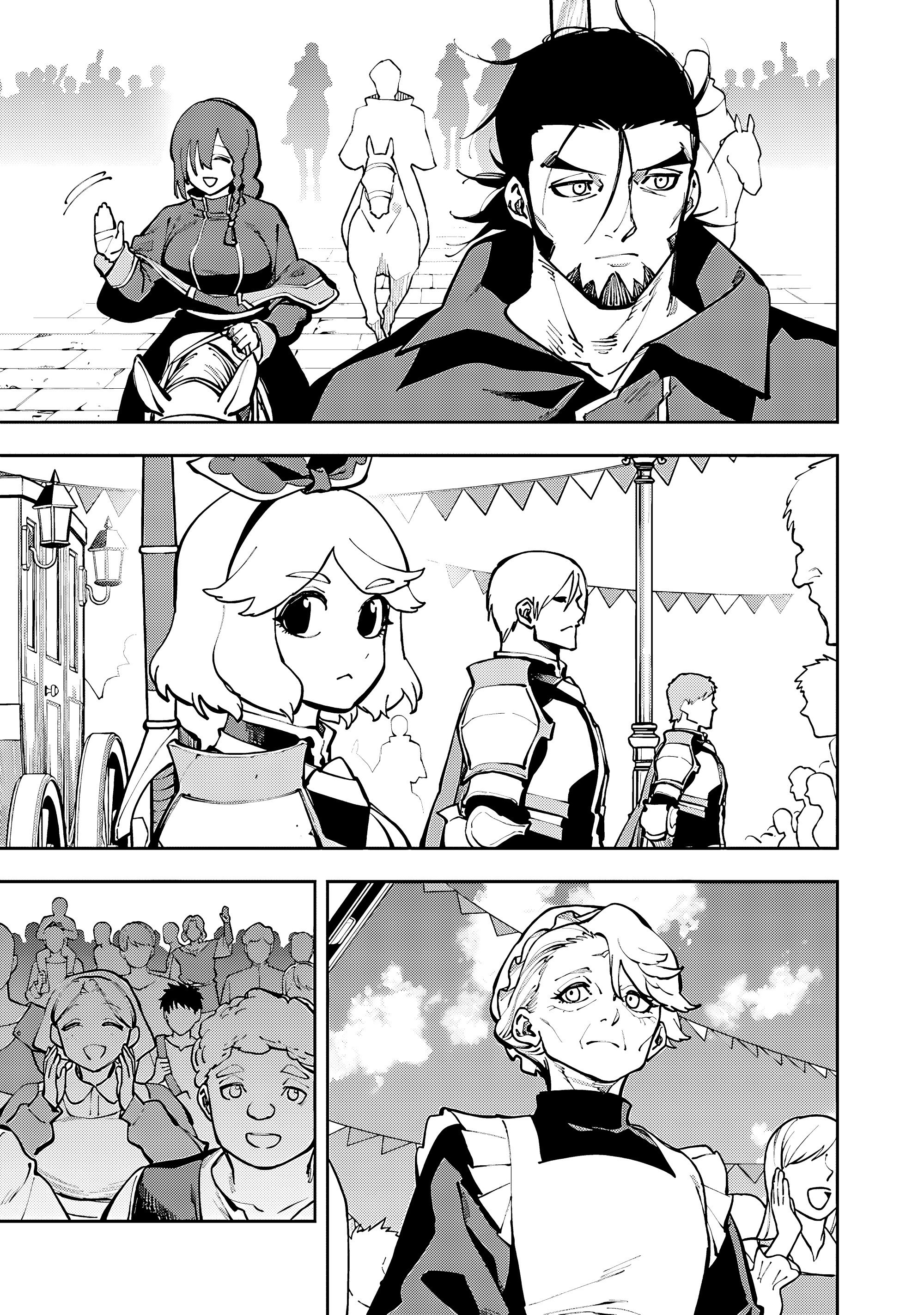 Манга Мужчина средних лет из глубинки становится мастером меча. «Я был просто сельским учителем фехтования, но мои преуспевшие ученицы не захотели оставить меня в покое!» - Глава 37 Страница 32