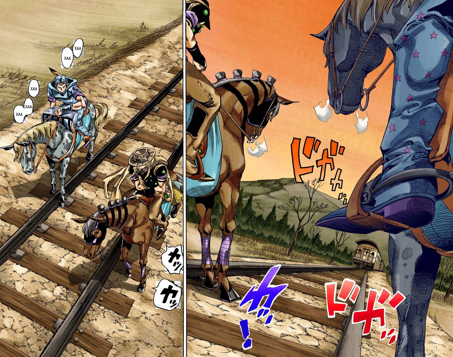 Манга Невероятные Приключения ДжоДжо Часть 7: Steel Ball Run (Цветная версия) - Глава 77 Страница 77